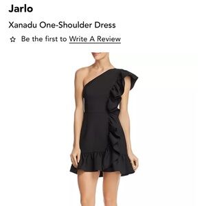 Jarlo Black Ruffled One-Shoulder Dress